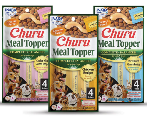 Inaba Churu Meal Topper For Dogs, Complete & Balanced, Cream