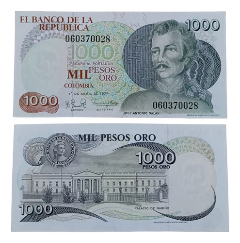 1000 Pesos Galán De 1979 Unc