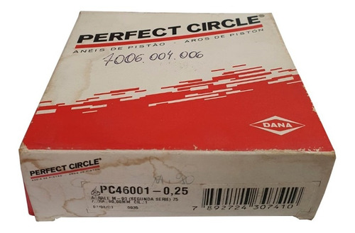Jogo De Anéis 0,25 M-90 Perfect Circle 7006.004.006.01.1 N