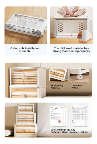 Cajas Organizadoras Ropa Plegables 2 Niveles Con Puertas L Blanco