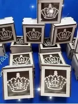 Comprar 50 Cajas Souvenir Mdf Corona + 3 Cajas 25x25 Cm
