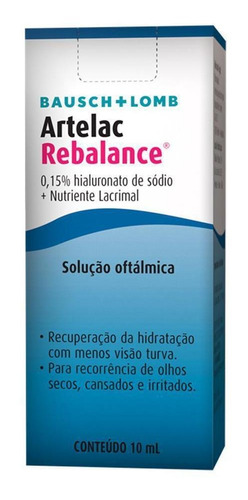 Artelac Rebalance 015% Frasco Com 10ml