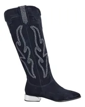 Comprar Botas Altas Viru Shoes 1069, Cuero Nobuk Negro Con Hotfix