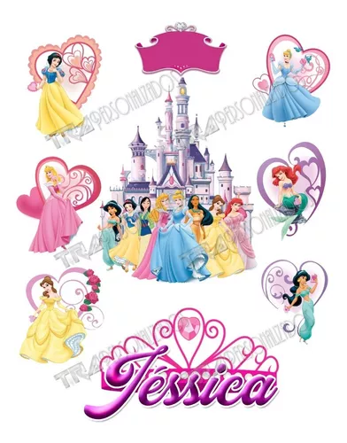Topo De Bolo Princesas Topper Personalizado Princesas Disney