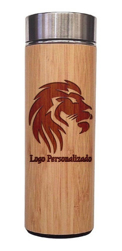 Termo De Bambú 450ml Personalizado Grabado Laser