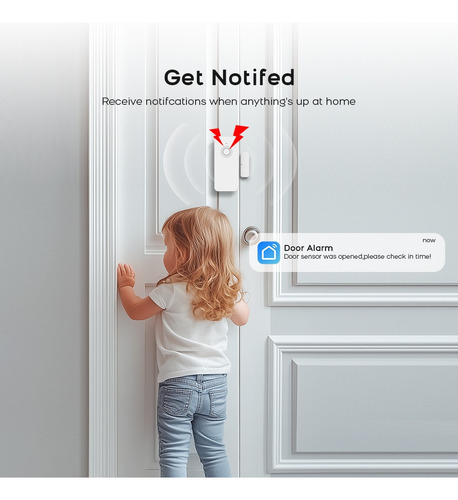 Pgst Sensores De Puertas Y Ventanas Wifi, Tuya App Control