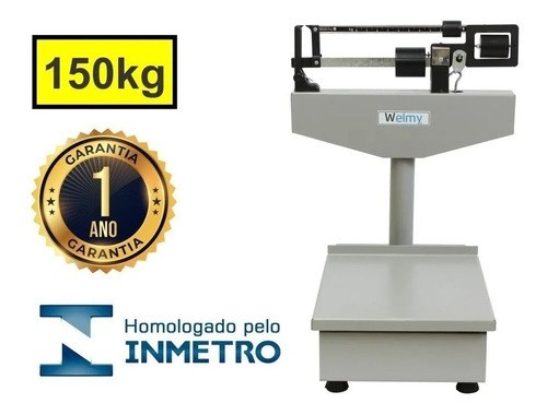 Imagem 3 de 7 de Balança Comercial Industrial Com Inmetro 150kg 100 Ch Welmy