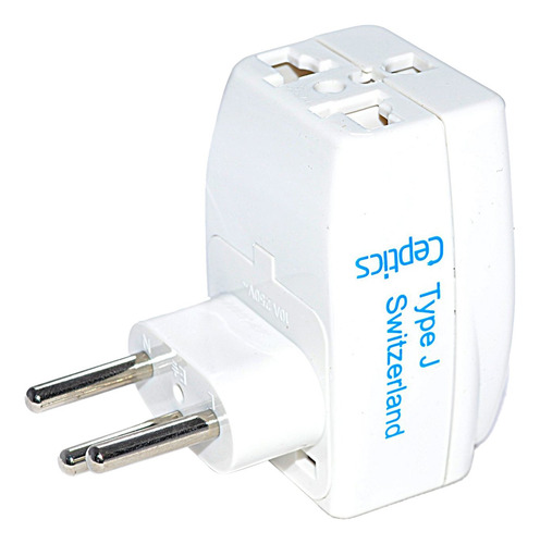 Adaptador De Viaje Ceptics Switzerland 3 En 1 Tipo J Con Con