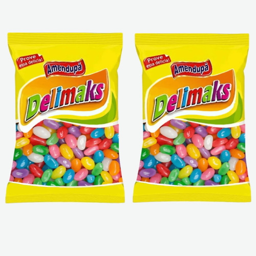 Kit 2 Bala De Goma Delimaks Jujuba De Sabor Pacote 1kg