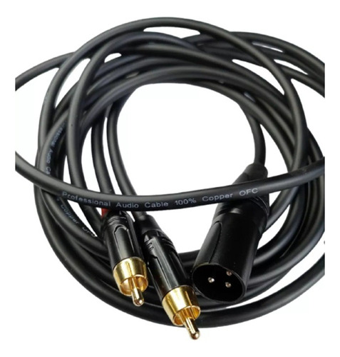 Cable Para Audio 1 Xlr Macho A 2 Rca Macho 100% Cobre Ofc 3m