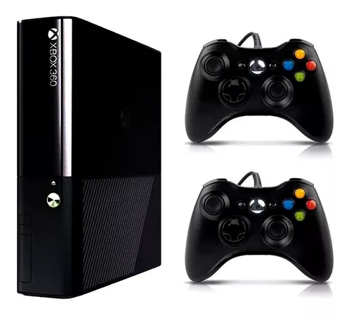 Xbox 360 Super Slim 4gb c/ Wi-Fi + 2 controles originais sem fio - completo.