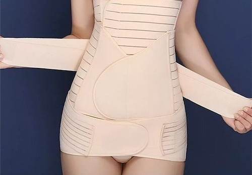 Faja Post Parto Cirugia Larga Transpirable Modeladora 3 Pcs