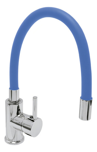 Llave Para Fregadero Monomando Azul O Negro Bitka Tipo Garza Acabado Mate