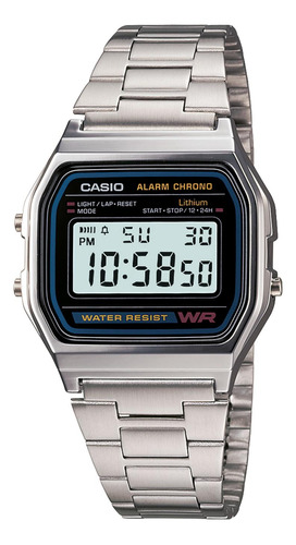 Reloj Casio A158wa-1d Resina Unisex Plateado
