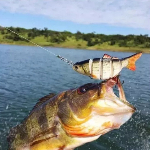 Imagem 2 de 6 de Kit 03 Lambari Artificial Isca 3d Articulada Pesca Garantida
