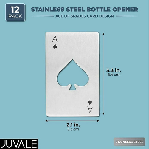 Imagen 3 de 5 de Llavero Destapador De Botellas Poker Cartas Black Jack Acero