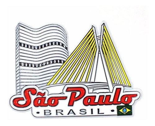 Imã De Geladeira São Paulo Brasil Souvenir De Qualidade