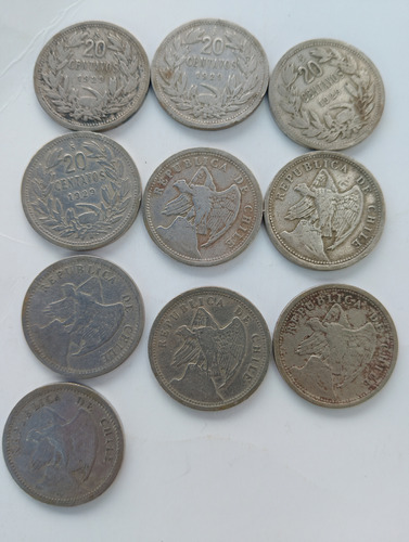 Monedas 20 Centavos Año 1929.un Paquete De 20 Unidades 