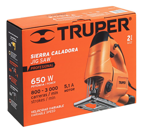 Sierra Caladora Profesional 650 W Zapata Inclinable Madera
