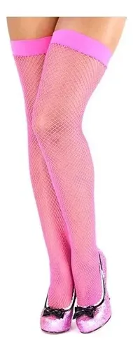 Meia 7/8 Arrastão Rosa Pink Lingerie Sexy Rede | MercadoLivre
