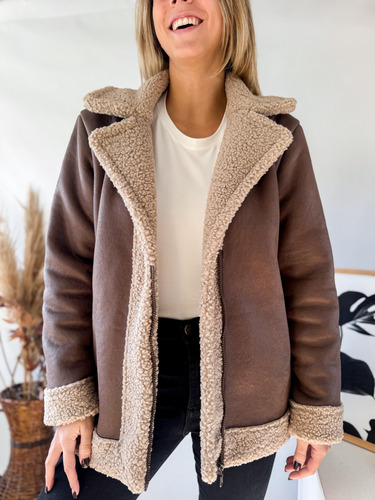 Campera Gamulan Lulyna Con Corderito Mujer Muy Abrigada