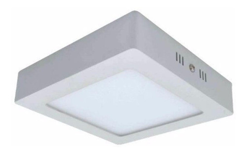 Painel Plafon 12w Luminária De Sobrepor Quadrado Branco Frio