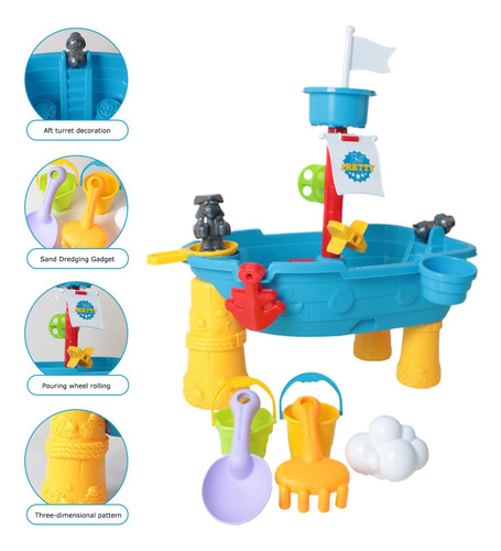 17 Piezas/set Pirate Ship Niños Mesa Agua Al Aire Libre Mesa