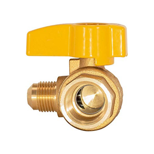 Vlvula De Gas Angular 1/2puLG Fip X 3/8puLG Od Con Manija De