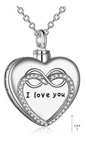 Collar - Heart Urn Necklaces For Ashes Infinity I Love You 9