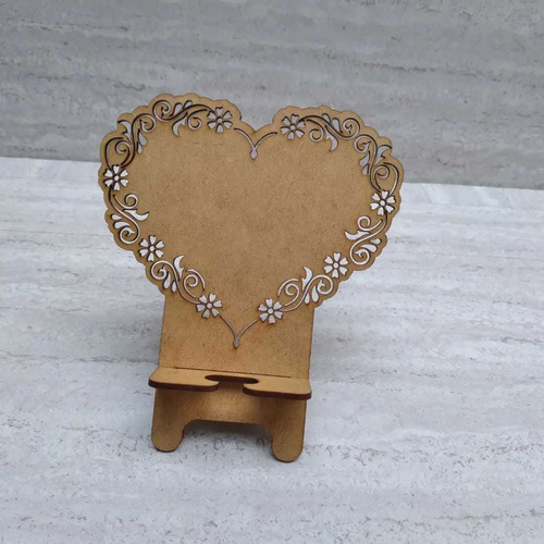 Porta Celular Corazón G, Mdf 3 Mm.cod 1056