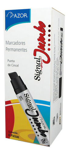 Marcador Permanente Jumbo Azor Signal C/4 Pzas