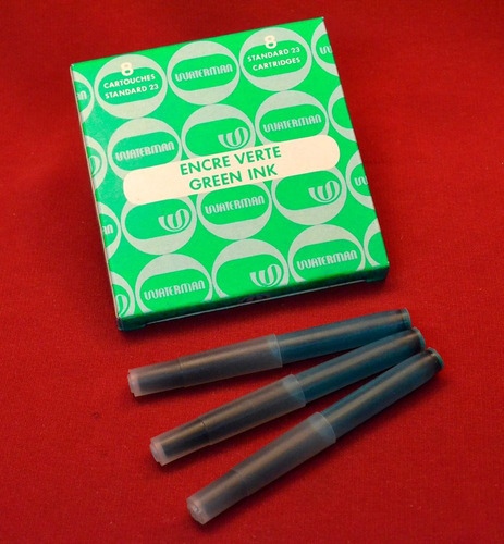 Waterman Caja X 8 Cartuchos Verdes P/estilográfica (#1184)