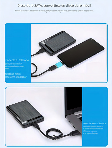 Jeeyee Carcasa De Disco Duro Caja Case Externo Portátil Usb