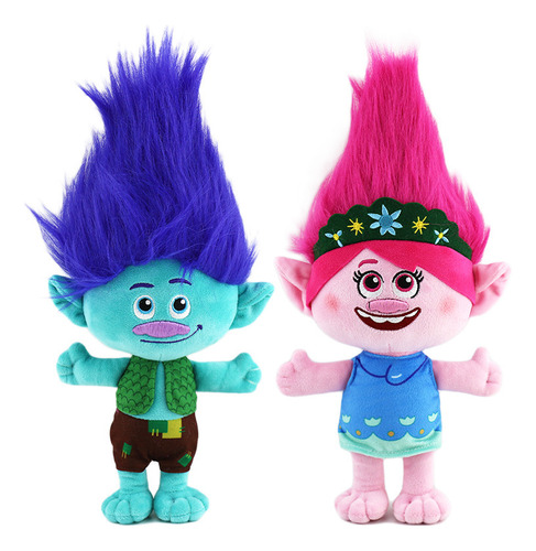 2 Muñecos De Peluche Magic Hair Elf Trolls Band Trolls