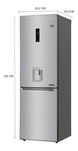 Heladera inverter no frost LG Bottom Freezer GB37SPP platinum silver con freezer 336L 127V