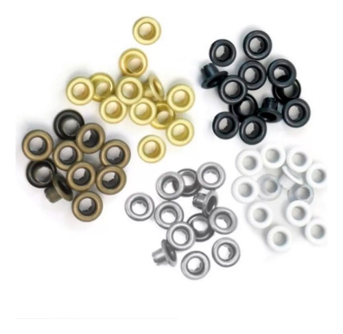 500 Ojalillos Metalicos Eyelets Mix Colores
