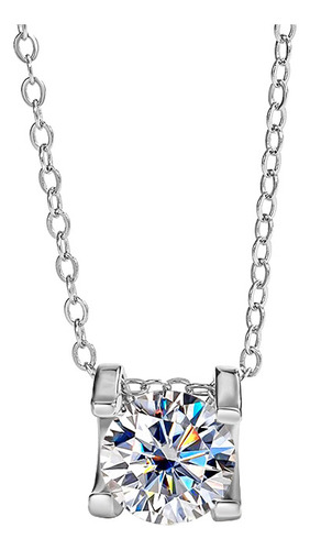2ct Moissanita Collar De Diamantes Plata Esterlina Cadena