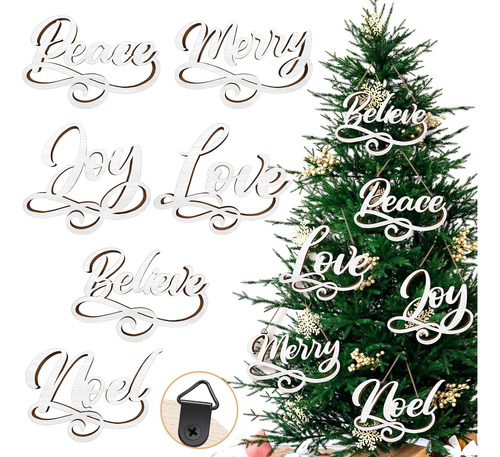 12 Letreros De Madera De Navidad, Navidad, Alegría, Cr...