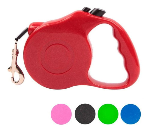 Correa Retráctil De Perro 5m Largo Max 15kg Seguridad Mascot Color Rojo