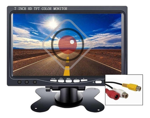 Monitor Seguridad 7 Lcd Color 2ch Rca Pal Ntsc Full Hd Cctv
