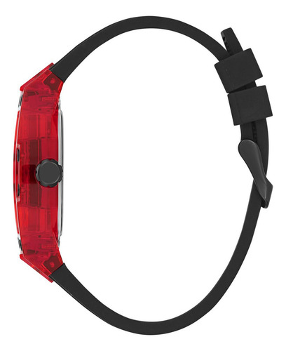 Reloj Guess Phoenix Negro Caballero Hombre Bisel Rojo Fondo Rojo