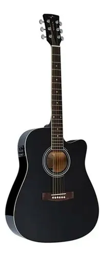 comprar Violão Eletro Acústico Vogga Vck370  Black Com Afinador