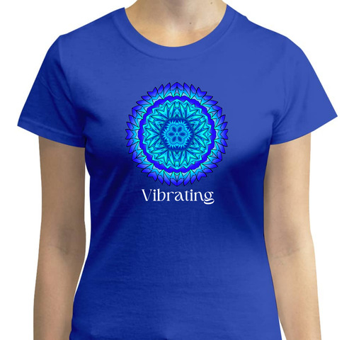 Playera Mandala Azul Vibrando - Meditación - Moda