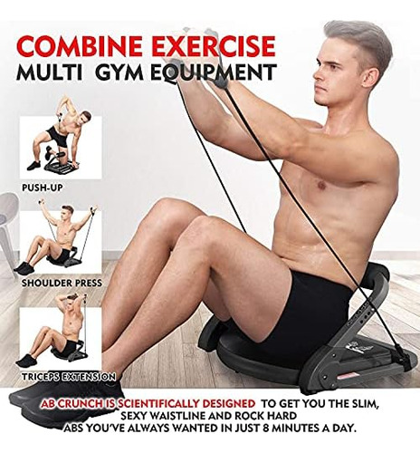 22 In 1 Foldable Ab Crunch Machine Automatic Rebound Ab...