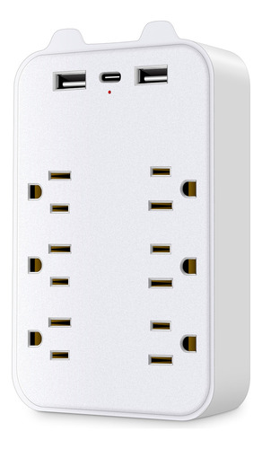 Enchufe Multisocket. 6 Salidas, 2 Usb, 1 Usb-c Para Ho