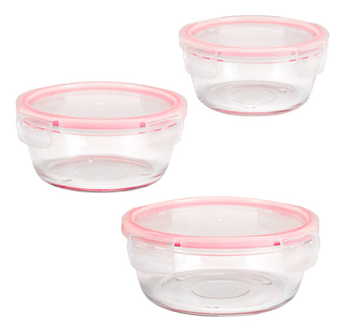 Set 3 Topers Apilables Plástico Transparente Hermético