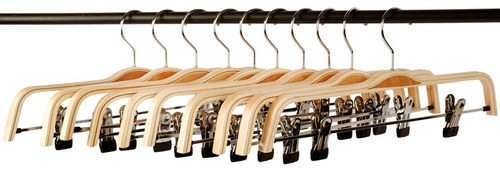 Paquete De 10 Perchas Para Pantalones O Faldas De Madera Con