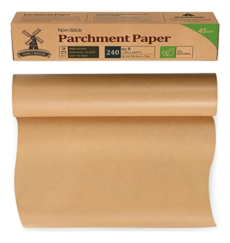 Papel Pergamino Sin Blanquear Para Hornear, 12 Pulgadas X 24