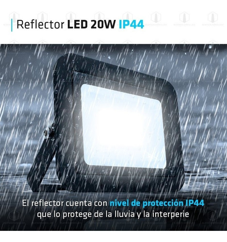 Imagen 4 de 10 de Reflector Led 20w Multiled 180° Calido Frio Foco Exterior