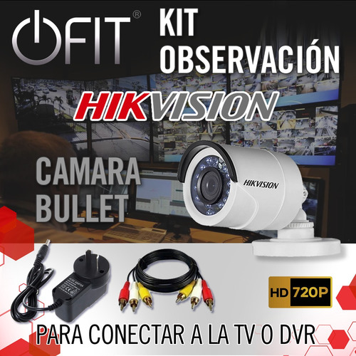 Imagen 2 de 7 de Camara Seguridad Hikvision Bullet Conexion A Tv Rca